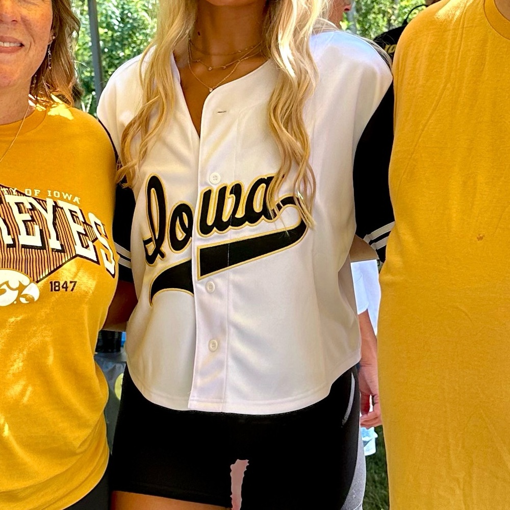 Script Iowa Cropped Baseball Jersey - image 2